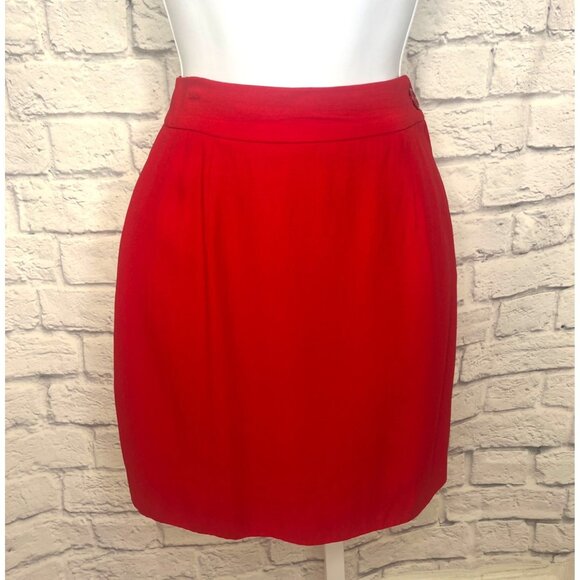 Moschino Red Skirt Ladies Size SMALL Made In Italy Chic Couture Designer - Picture 5 of 6
